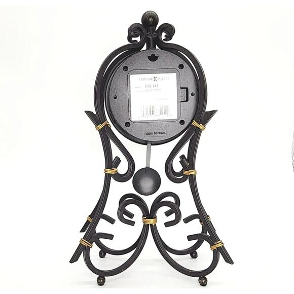 Stunning Howard Miller Vercelli Mantel Clock Wrought-Iron w/Gold Accents 635-141 - Picture 7 of 10